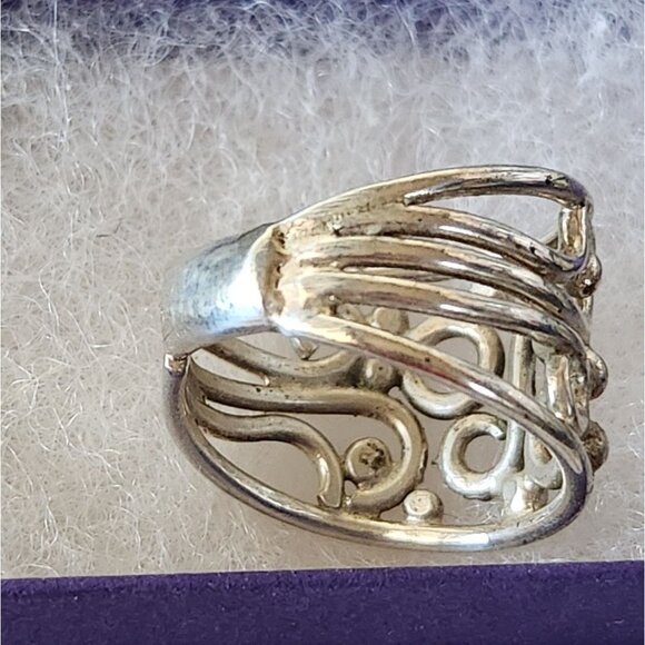 Ring Band Open Silver 20 mm wide  Size 8 1/2  7.8  gr  no Stone  Jerry Fran Harr - Picture 8 of 12